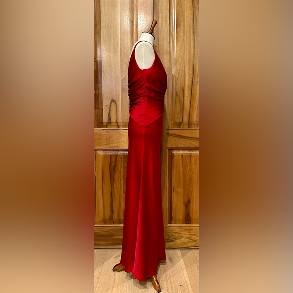Elie Tahari - Sumptuous Scarlet Silk Gown - Ruched Bodice/Draped Skirt, EUC - 12 - Picture 7 of 14